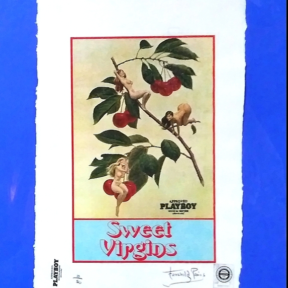 Sweet Virgins PLAYBOY Print Signed Fairchild Paris - Picture 2 of 12